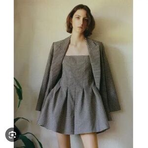 Rebecca Taylor Check Plaid Blazer and Romper